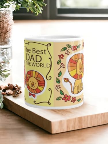 Image of Better Gift Flowers Father's Day Lion and Cub Mug, Round Shaped Multicolor Themed Coffee Mugs, Mug for Gifting, Gifting Items for Family, Friends & Closed Ones
