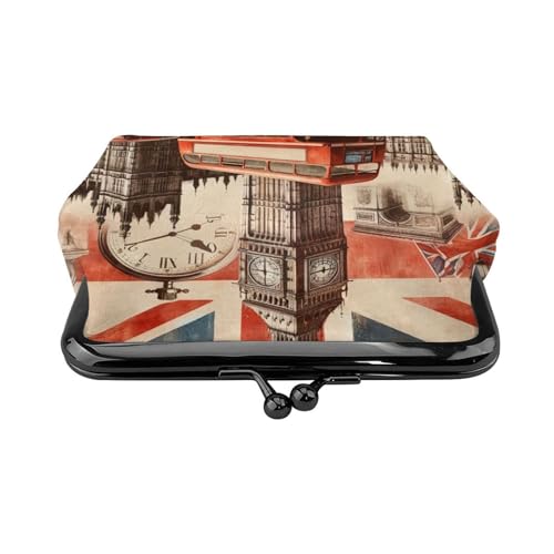 Pu Leather Buckle Coin Purse Collage-Icons-Of-London Girls Kiss-Lock Change Purse Wallets2