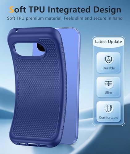 Image of FNTCASE for Google Pixel 10A Case - Military Grade Drop Protection, 14ft Drop Tested, Screen Protector Included, Anti-Slip Anti-Fingerprint Matte Textured, Soft TPU Shockproof Cover (Navy Blue)