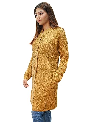 Image of HAUTEMODA Women's Wool Banded Collar Cardigan