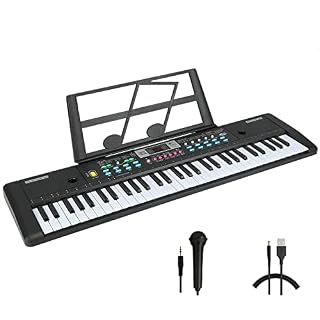 WOSTOO Clavier de Piano 61, Clavier de Piano Portable Avec Pupitre, Microphone, Clavier électronique de Piano Numérique de Musique d’alimentation Pour Enfants/Adulte - Les Beatles, Paul McCartney, John Lennon, RIngo Starr, George Harrison