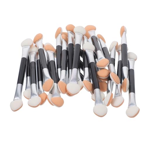 OUNONA 24個 使い捨て両面アイシャドウスポンジスティック 軽量で肌に優しいメイクブラシ アイブロウ リップ グリッター対 ランダムカラー