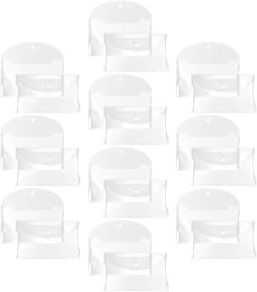 20pcs Receipt Organizer Bags with Button Closure, Reusable PP