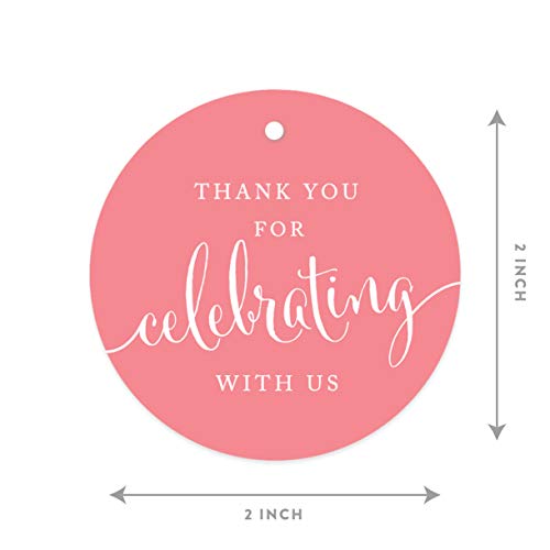 Andaz Press Circle Gift Tags, Thank You For Celebrating With Us, Coral, 24-Pack, Round Thanks Tag For Baby Bridal Wedding Shower, Anniversary Celebration, Graduation, Outdoor Event, Picnic, Luau, Christmas Hanukkah Holiday Party, Sweet 16 Quinceanera Birthday, Kids Birthday Party, Baptism, Christening, Confirmation, Communion Party Favors, Gifts, Boxes, Bags, Treats And Presents #TOP5