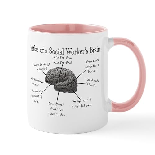 CafePress - CafePress Atlas of A Social Workers Brain Mugs 11 oz (325 ml) Ceramic Coffee Mug
