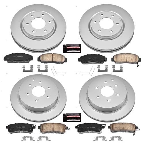 Image of PowerStop Front and Rear Brake Kit for INFINITI QX56 2011-13 |QX80 2014-24 |Nissan Armada 2017-24 - Fully-Coated Disc Rotors with Z17 Ceramic Brake Pads Replacement, CRK6322