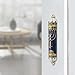 MrMrKura Mezuzah with Scroll for Door, Enamel&Zinc Alloy Blessing Mezuzah Case for Door, Colored Painted Mezuzha Scroll Kosher for Jewish Gifts/Jewish Decor, Christmas (Blue, 5 * 0.86 in)