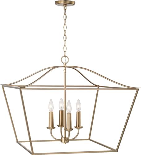 Capital Lighting 350641MA Grady Transitional Open-air Silhouette Pendant Ceiling Light, 4-Light 240 Total Watts, 22" H x 28" W, Matte Brass