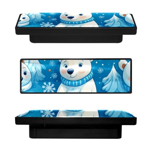 Boutons de placard ours blanc rectangulaires de cuisine et commode 4x - 2