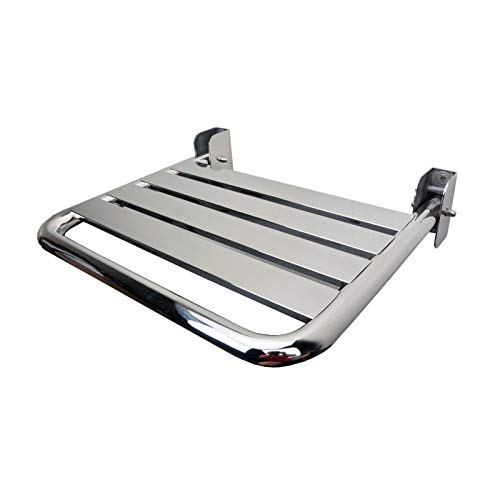 KUYUC Asiento de Ducha Plegable Montaje en Pared, Acero Inoxidable Asiento de Ducha Abatible para Personas Mujeres Embarazadas (Color : Silver)