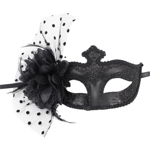 Feathered Masquerade Halloween Party Eye Flower Decoration Masquerade Half Face For Women Cosplay