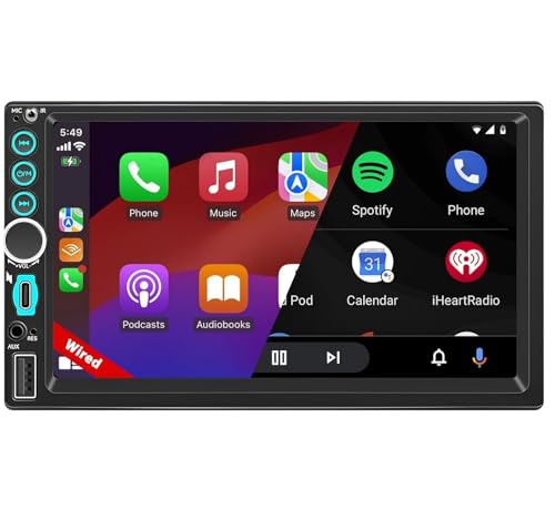 Récepteur audio double DIN avec écran CarPlay pour téléphoner en toute sécurité