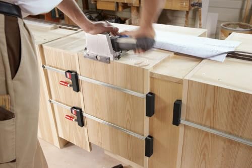 BESSEY Leichte Korpuszwinge UniKlamp UK16, Spannweite 160 mm Ausladung 80 mm, Parallele Spannflächen mit extra großen Auflageflächen, Gewicht 0,62 Kg