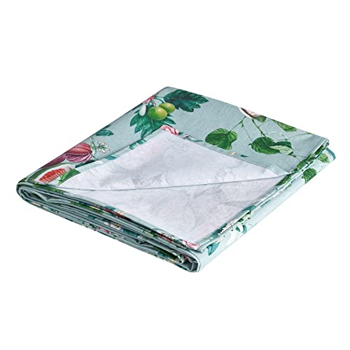 Nappe turquoise polyester anti-plis 140x200 cm pour table facile à laver