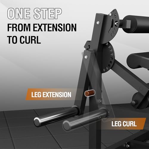 GMWD Leg Extension and Curl Machine, Lower Body Special Leg Machine, Adjustable Leg Exercise Bench with Plate Loaded, Leg Rotary Extension for Thigh, Home Gym Weight Machine