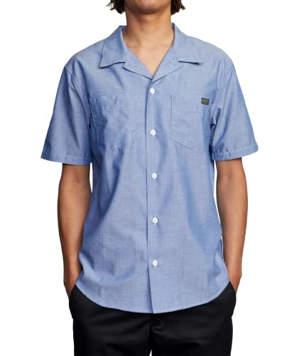 Haut tissé homme RVCA chemise chambray bleu coupe ample taille M décontractée