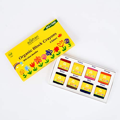 Image of Azafran Organic Crayons - Non-Toxic, Jumbo Size for Easy Grip and Smooth Coloring - Ideal for Toddlers - Trustworthy Quality