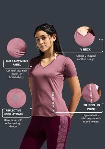 Image of Women's V Neck Cut & Sew Mesh Panel Top