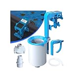 DeeprClean Newly Above Ground Pool Skimmer with Solar Digital Thermometer, Wall Mount Surface Skimmer with Adjustable Height Bracket, Auto Skimming for Pool Surface Floating Leaves & Debris - Blue