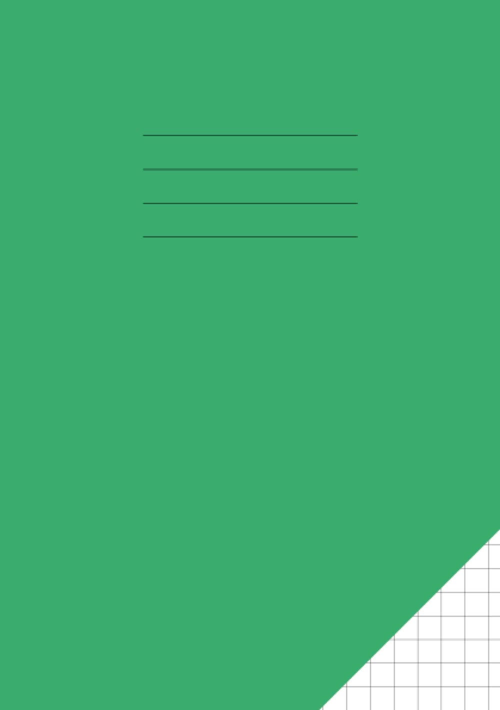 Maths Exercise Book 7mm Squares A5: Squared Paper / Square Grid Notebook for School Mathematics | Green Cover