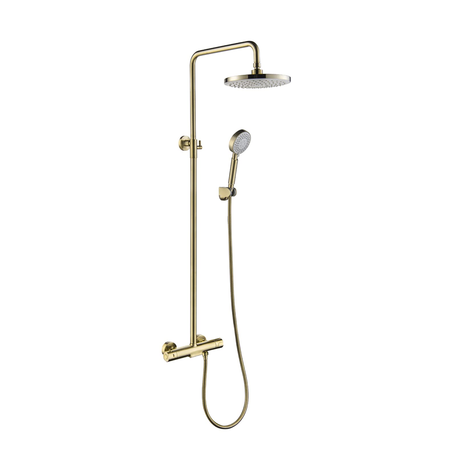 Système de douche à effet pluie rond 10 pouces et mitigeur thermostatique