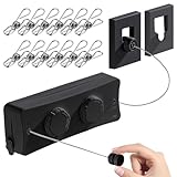 Retractable Clothesline - Heavy Duty 44lb Dual 304 Stainless Lines,16.7ft Anti-Sag Design,Install for Indoor/Outdoor Use (Black, Dual Lines)