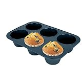 Material de grado alimenticio: este molde de silicona para magdalenas está hecho de silicona de grado alimenticio 100% libre de BPA. Sin grietas, inodoros, no tóxicos, inofensivos. Nuestro molde para magdalenas se puede utilizar a temperaturas que van desde -40 °C hasta 230 °C, apto para horno, microondas, lavavajillas y congelador.