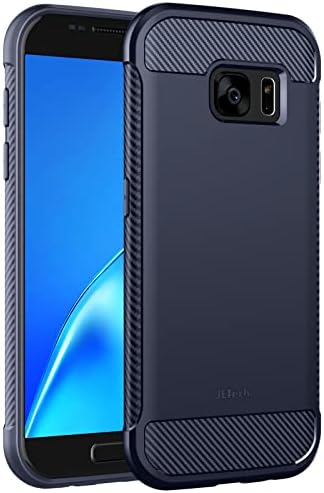 JETech Slim Fit Case Compatible with Samsung Galaxy S7 5.1-Inch, Thin Phone Cover with Shock-Absorption and Carbon Fiber Design (Blue)