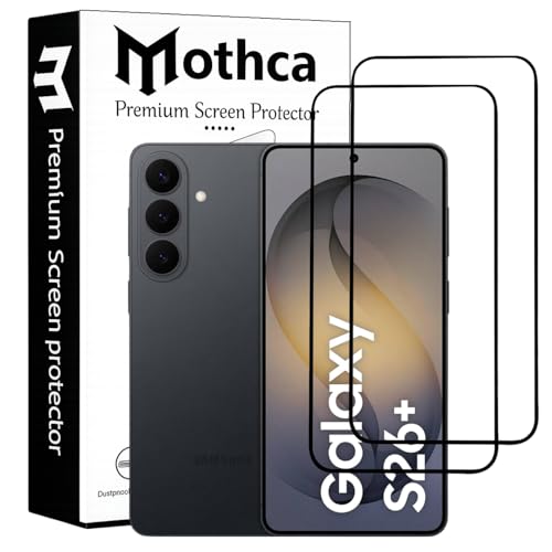 Image of Mothca Gorilla Tempered Glass Screen Protector for Samsung Galaxy S26 Plus | Black | Pack of 2 | Edge-to-Edge Coverage | Scratch Resistant | Easy Installation Kit