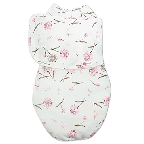 Image of embé 2-Way Starter Baby Swaddle, 6-14 lbs, Newborn Infant Swaddle Sack 0-3 Months, Zip, Hook & Loop Fastener 0-3 Months Baby Wrap, Hip Healthy - Clustered Flowers