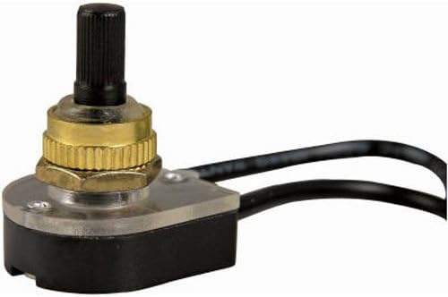 Gardner Bender GSW-69BP Electrical Rotary Switch, SPST, ON-OFF, 6 A/125V AC, 6 inch Wire Terminal, Black Plastic