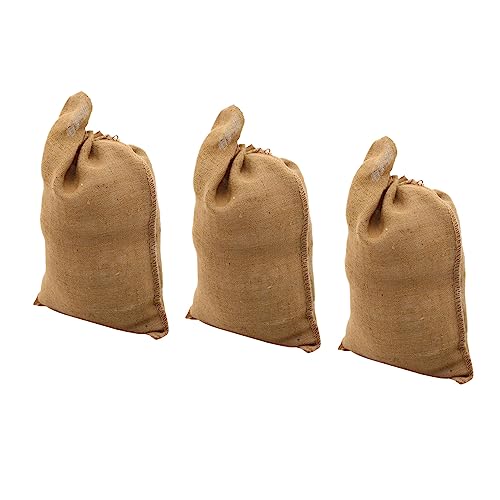 Mikinona Sacchetti Riutilizzabili Per Alimenti 3 Pezzi Sacchetti in Juta Naturale Per Noci E Rifiuti Da Giardino Grandi Vuoti E Versatili