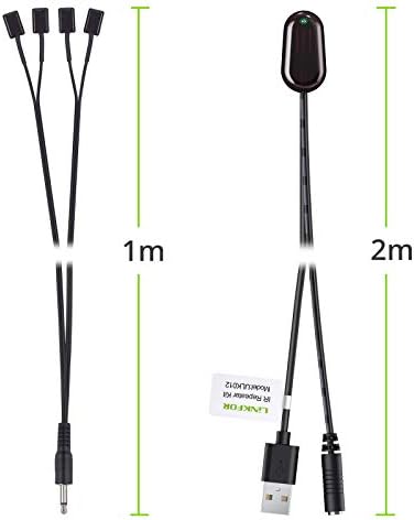 LiNKFOR IR Extender with 1 Receiver and 4 Emitters IR Repeater Infrared Remote Control Kit Hidden IR System Compatible with Box Satellite TV Receiver DVD Player Blu-ray Player