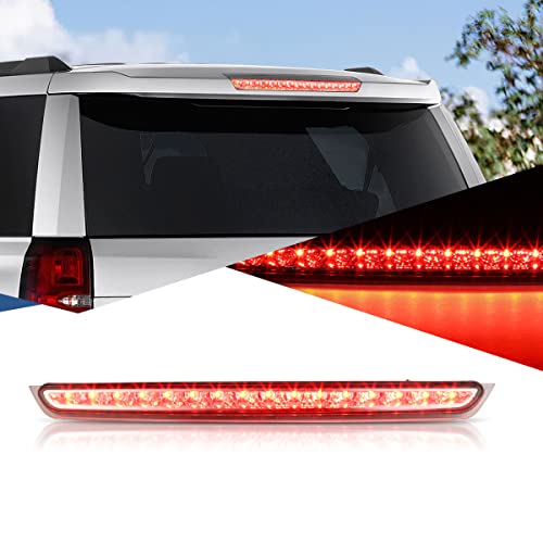 Auto Dynasty High Mount Chrome Housing LED 3rd Third Tail Brake Light Lamp Compatible with Chevy Suburban Tahoe GMC Yukon XL 07-14