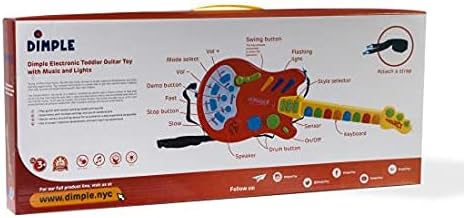 Miniatura 8 de Dimple Guitarra electrónica musical de mano para niños con más de 20 botones interactivos, palancas y modos para niños, el mejor juguete para niñas