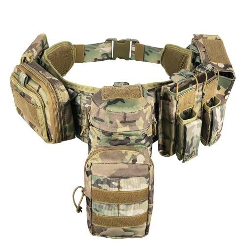 vAv YAKEDA 5 in 1 Tactical Duty Padded Belts for Law Enforcement Modular Heavy Equipment Police Duty Utility Belt with Pouches (CP)