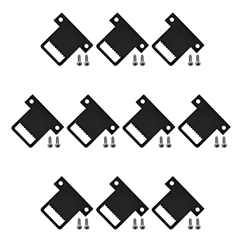 Image of MroMax 30PCS Sawtooth Picture Hangers Iron Picture Hangers 1.26 inch x 0.31 inch Double Hole Picture Frames Hangers for Hanging Clock Paintings Artwork Picture Frame Hook Photos Black