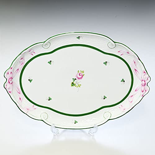 Herend VRH Plate, ワンサイズ, white green pink Herend VRH Plate, ワンサイズ, white green pink