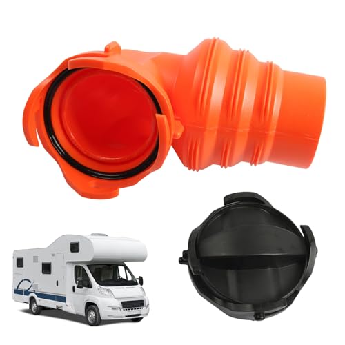 Ldduopp Raccord Tuyau Égout pour Camping-Car,Raccord de Plomberie à 90 Degrés,Adaptateur Étanche Tuyau Drainage Camping-Car 2 Bouchons - pour Connexion Étanche Aux Odeurs De Vidange des Eaux Usées