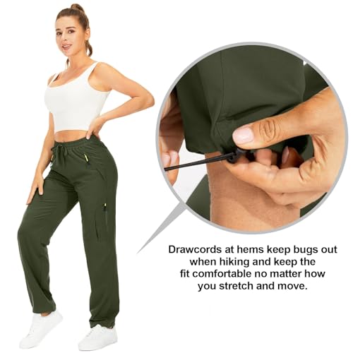 Image of Q - RIOUS Women's Parachute Pants Quick Dry Lightweight Safari Pants Zipper Pockets