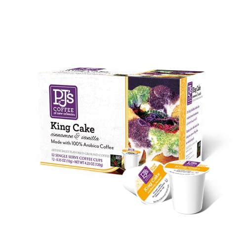 PJ's Coffee - KING CAKE Single Serve Cups, 12 Count