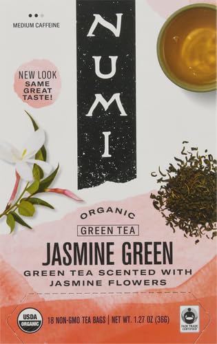 Image of Numi Tea Jasmine Green Tea - Medium Caffeine - 18 Bags (Pack of 2)