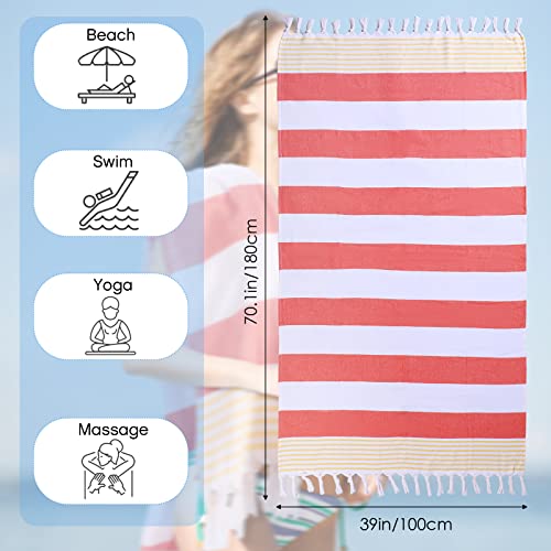 Set Of 12 Turkish Beach Towel 71 X 39 Inch Sand Free Quick Dry Towel Absorbent Turkish Bath Towels Large Beach Oversized Polyester Cotton Light Travel Towel Turkish Light Travel Blanket For Pool #TOP1