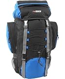 Mochila de Trekking Cargueira Intruder 60 Litros Azul e Preto - Nautika