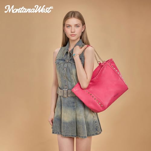 Image of Montana West Large Tote Bag for Women Oversized Shoulder Purses with Chain Handbags