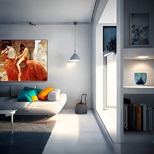 Lady Godiva By John Collier - (Framed, 20X24 Inch) Museum Quality Giclee Canvas Print - Elegant Wall Art For Home Decor - Ready To Hang, Floating Frame Options Available #TOP4