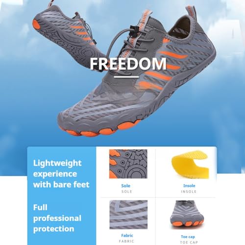 Barefoot Shoes Women & Men, Non-Slip Breathable Waterproof Wide Toe Running Walking Barefoot Shoes Unisex(B Green,5men/7women)3