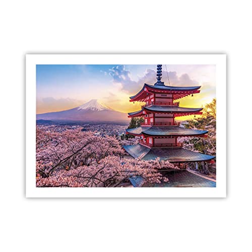 ARTTOR Póster sin marco Paisaje Monte Fuji Choreito Japón Asia - 70x50 cm - Poster Imagen Impresión Cuadros Decoracion Cuadros Modernos Poster de pared - P2XAA70x50-4547 Cover