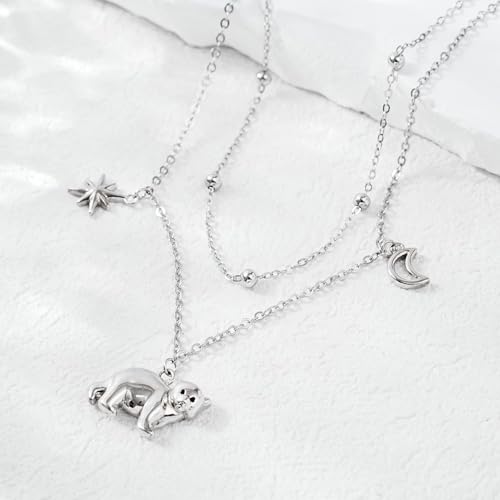 Image of CHIC & ARTSY Women Anklets S925 Sterling Silver Cute Animal Layered Anklet Bracelet Adjustable Multilayer Beach Anklet Bracelet Summer Foot Jewelry Cable Chain 10-11 Inches