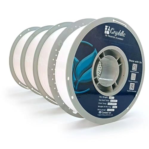 Gryddle 1.75mm PLA Filament 4KG Bundle | ±0.02mm High Accuracy | 4 Rolls x 1KG Multi-Pack | Smooth & Bubble-Free 3D Printing Consumables for FDM Printers